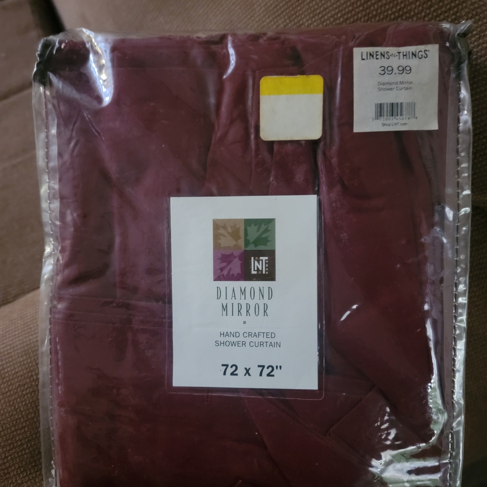 Diamond Mirror Burgundy Shower Curtain